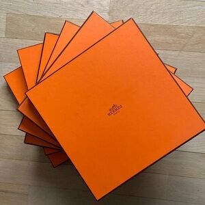 Hermes boxes 9.23 inches square, will sell individually or in group. Excellent!